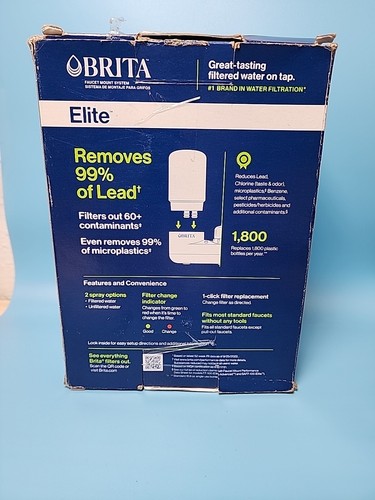 New Open Bx BRITA Elite Faucet Mount Filtration System Water Purification Chrome - Picture 2 of 3