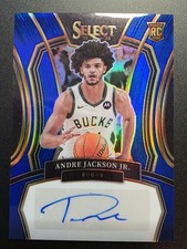 2023-24 Panini Select - Rookie Signatures Andre Jackson Blue Prizm /49 (AU, RC)