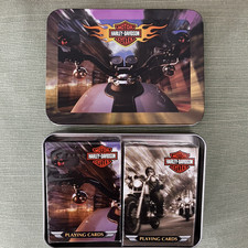 Vintage 2002 Harley Davidson Playing Cards 2 Decks Factory Sealed With Tin