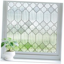 Glass Window Privacy Film, 3D Decorative Frosted 29.5 x 78.7 inches Reeded