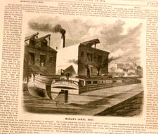 1872 ERIE CANAL HISTORY- ROCHESTER N.Y. IMPROVED CANAL BOAT PORT BYRON