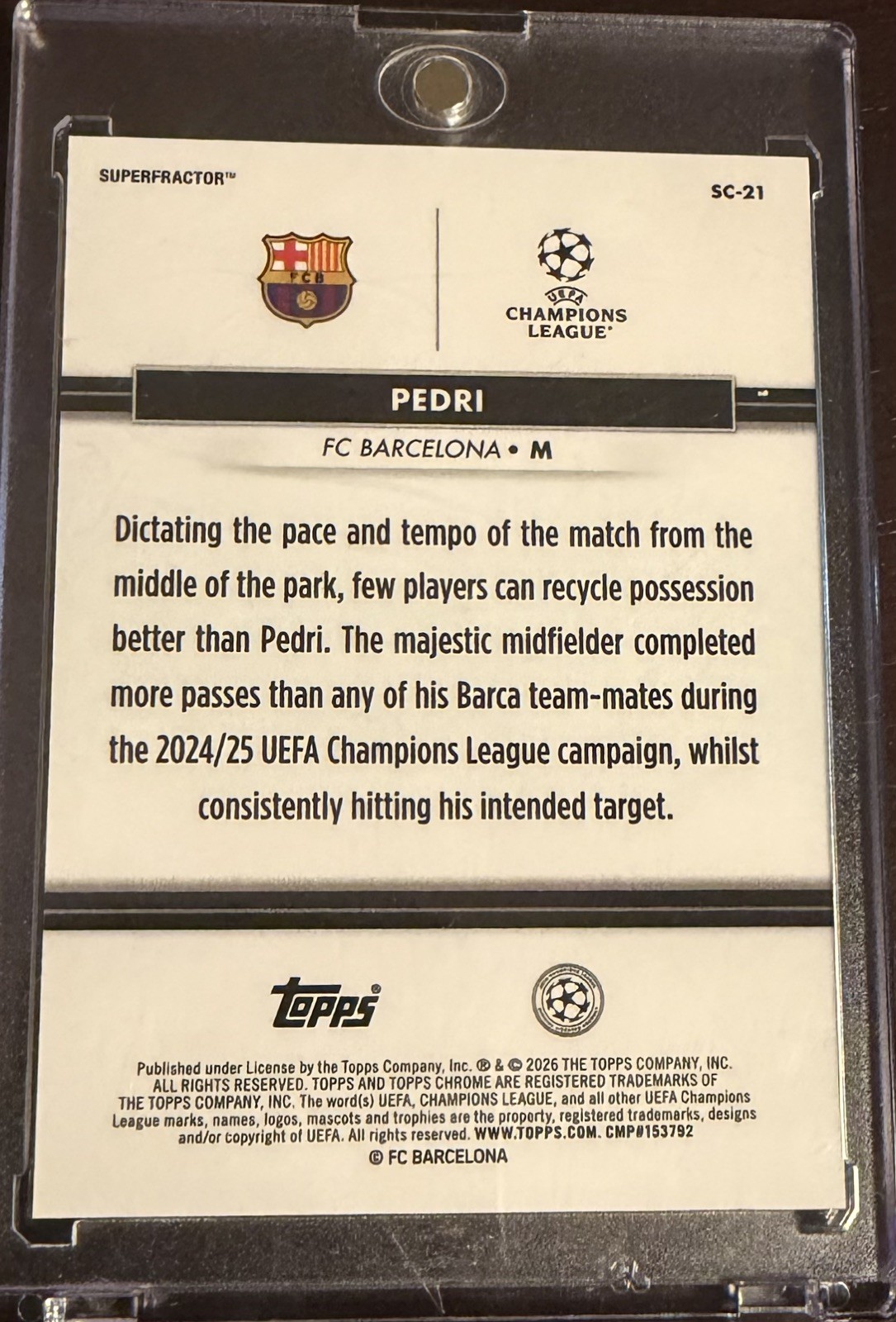 2026 Topps Chrome National NSCC PEDRI Superfractor 1/1 #SC-21 view 2