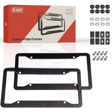 Carbon Fiber License Plate Kit- Black Carbon Pattern Plastic Front & Rear Car