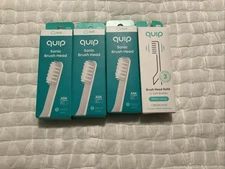 QUIP 4 Sonic Brush Head Refills Soft Bristles White/Grey New