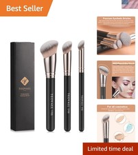 Ergonomic Angled Brush Set for Perfect Contour, Blush Foundation Application