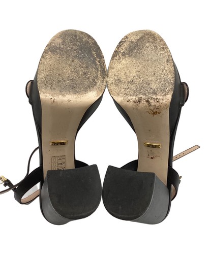 GUCCI Sandals Shoes GG Marmont Leather EU 39 US 9 Black Authentic - Picture 13 of 24