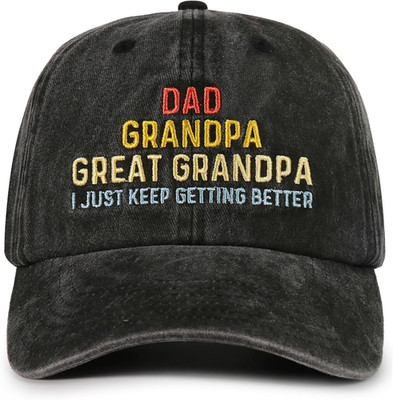 Great Grandpa Gifts Cap for Men, Adjustable Baseball Cap, I Just Keep Getting Be