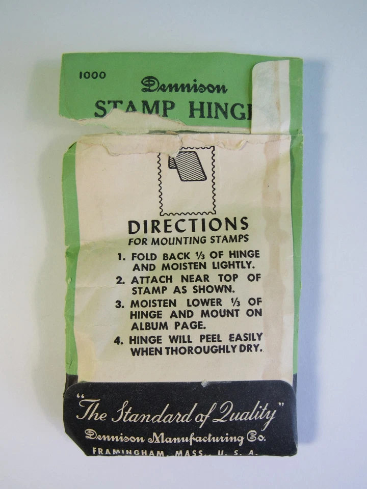 Sobre abierto de bisagras de sello Dennison vintage - No. 4 - Bisagra de sello de franqueo Foto 2 de 4