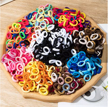 100 PCS Multicolor Cotton Hair Ties Small Baby Hair Elastics for Kids and Girls