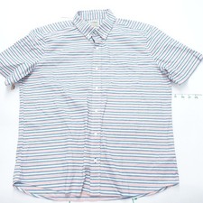 L.L.Bean Shirt Mens Large Multicolor Striped Slightly Fitted Stretch Button Down