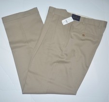 NWT BROOKS BROTHERS 100 Wool Tan Pleated Cuffed Dress Pants 36 x 32