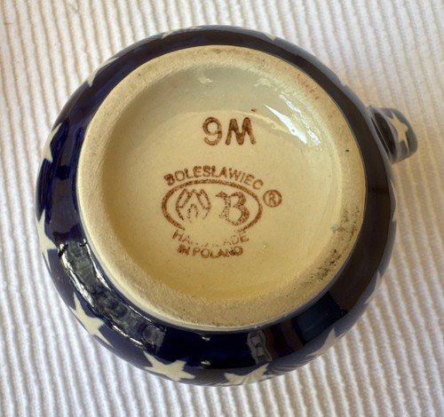 Polish Pottery Cream and Sugar Stars And Stripes Set 8-ounce Creamer Poland - Picture 12 of 12