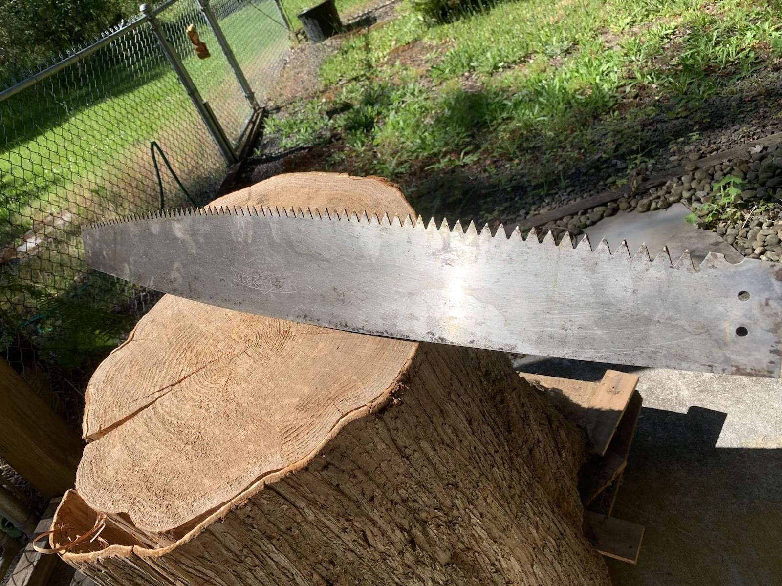 4' SIMONDS SAW & STEEL CO. #207 4 GAUGE TAPER COMMON TOOTH 2 LOGGERS CROSSCUT