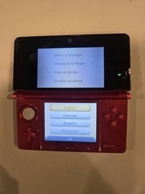 Original Nintendo 3DS Flame Red With Charger and Case TESTED 