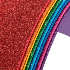 8 Pack Glitter Foam Sheets Craft 8 x 12 inch Rainbow 8 x 12 inch, Rainbow