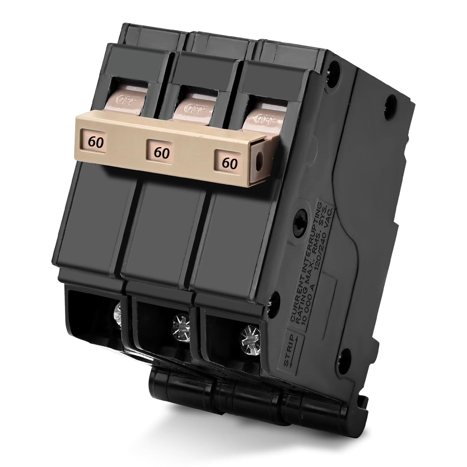 3-Pole 60 Amp Circuit Breaker, Compatible with OEM Load Centers, 3/4-Inch Plug-