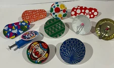 Lot Of  10 Vintage Tin Noise Makers New Years Eve Vintage Graphics Clown