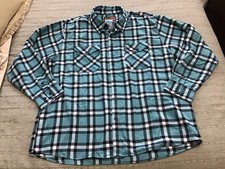 Nueva Camisa DIXXON Flannel Co. CANCUN Manga Larga Botón, AZUL Cuadros, 3X