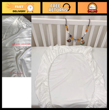 Ultra-Soft Silk Fitted Crib Sheet 28"x52" - 100 Mulberry, Deep Pocket, White