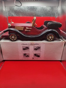 Vintage Wooden Classic Car Handmade 9" L Crafted Wood Collectible W/box 
