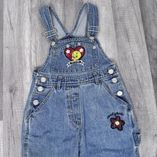 Vintage 90s Looney Tunes Tweety Denim Overalls Denim Size 4 Kids Cartoon