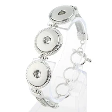 Snap Jewelry Triple Halo Bracelet Holds (3) fits 18-20mm Ginger Charms Accessory