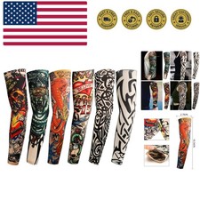 Tattoo Sleeves for Men, 6Pcs Arm Sleeves Fake Tattoos Sleeves to Cover Arms S...