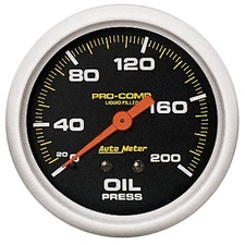 Auto Meter 5422 Gauge Oil Pressure 2 5/8" 200Psi Liquid Filled Mech Pro-Comp
