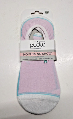 PUDUS Women's Socks NO SHOW Pink Small Medium Size 5-9 NEW Rayon Bamboo