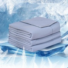 Blue Cooling Comforter Queen Size 90"x90" ,Double Sided Cooling Comforter Abs...