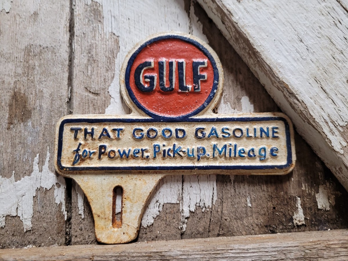 Gulf vintage sign ガレージ、店舗に！USAヴィンテージサイン VINTAGE GULF DEALER SIGN 30