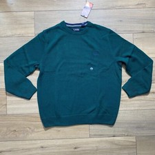 Chaps Mens The Original Crewneck Long Sleeve Knit Sweater Size XL Green