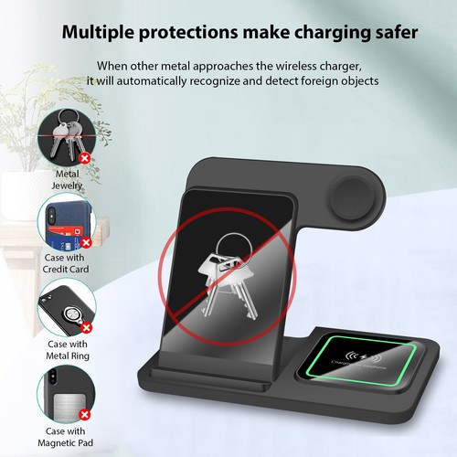 3in1 Wireless Charger Fast Charging Dock For Apple Watch Air Pods iPhone16 15 14 - Picture 9 of 38