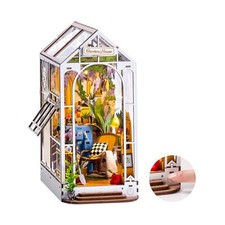 ROBOTIME Book Nook Kit DIY Miniature House with LED Light Booknook Bookshelf ...