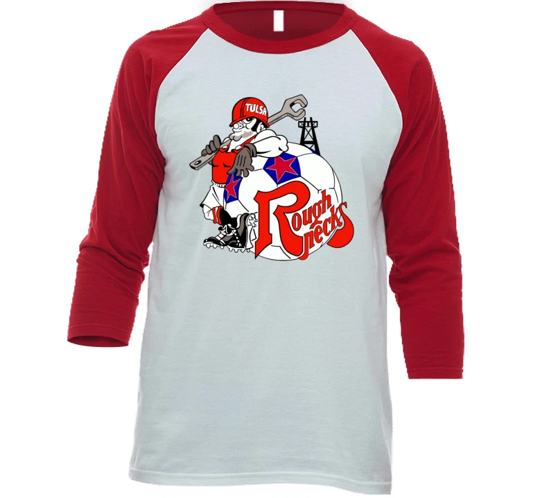 Tulsa Roughnecks NASL Soccer T shirt tee shirt 3 4 sleeve raglan