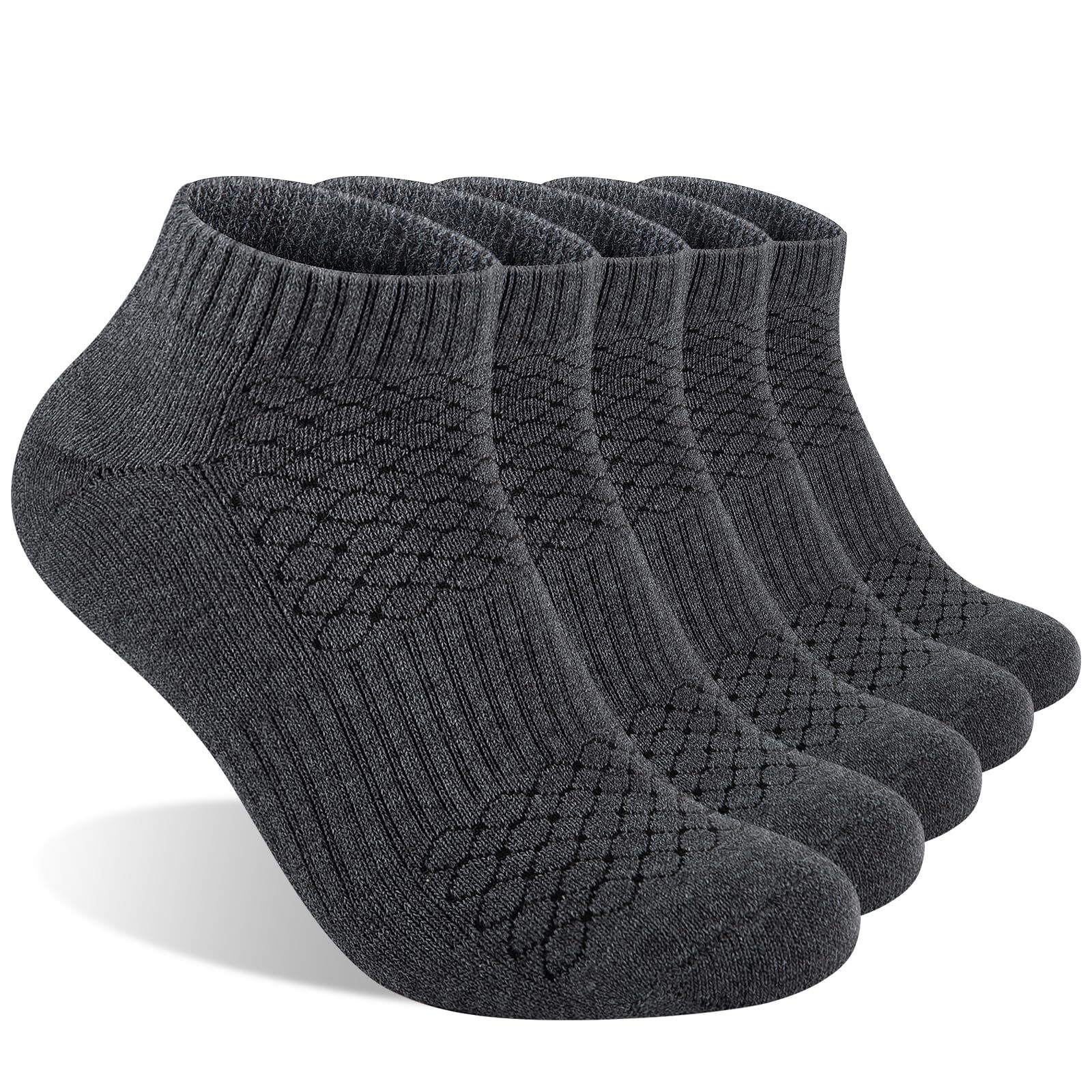 Men's Breathable Cotton Athletic Running Socks with Cushioned Ankle Support  