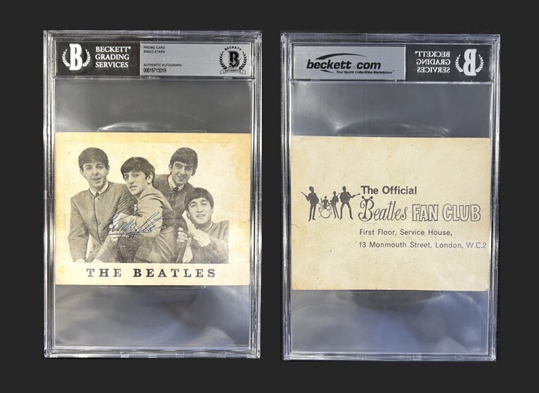 THE BEATLES RINGO STARR SIGNED AUTOGRAPHED 1963 FAN CLUB CARD