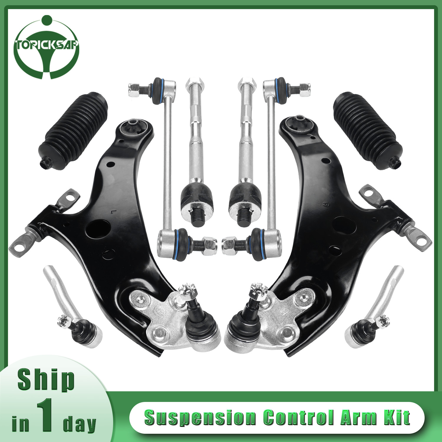 Front Lower Control Arms Tie Rods Sway Bars For 2008-2017 2018 Toyota Highlander