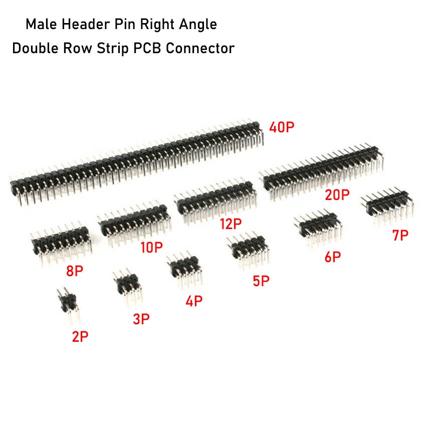 2.54mm Pitch 2*2-2*40 Pins PCB Male Header Pin Connector Double Or Single Row - Image 3 of 4