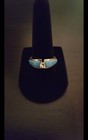 Zuni Hand Crafted Turquoise/Cubic Zirconia Solitaire Ring