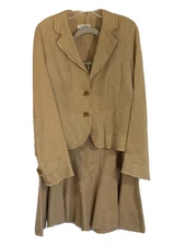 Margaret O'Leary Linen Jacket Skirt 2Pc Set Womens Two Piece Outfit Size Large