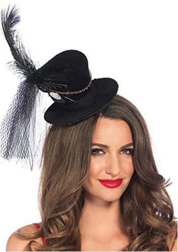 Women's Steampunk Velvet top hat with 