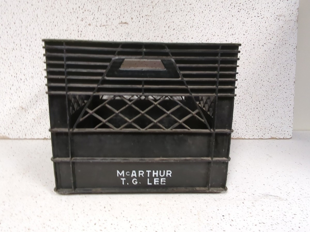 McArthur T.G. Lee Dairy Plastic Milk Crate Vintage VTG Black