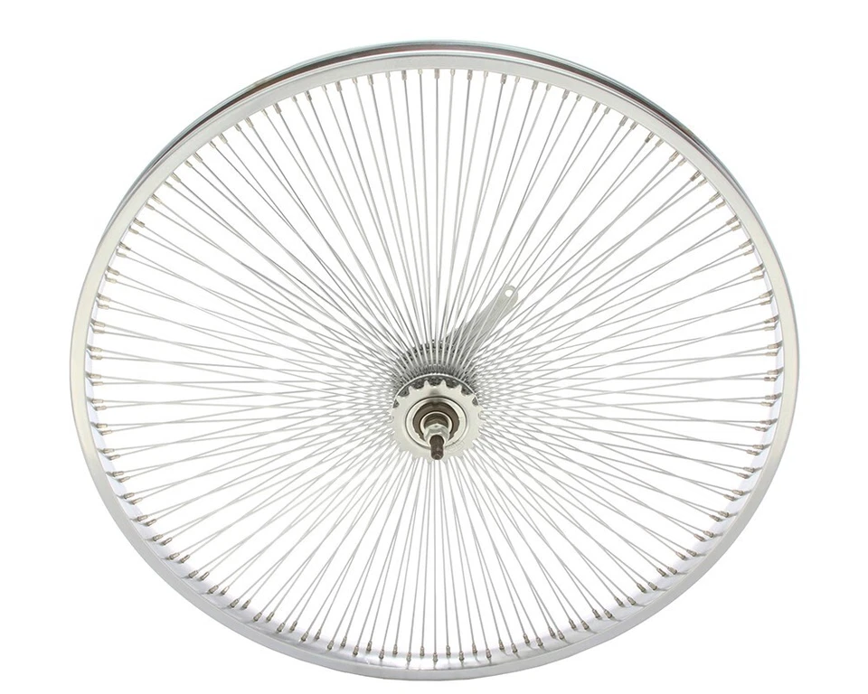 F&R Vintage Lowrider 26" Stahl Untersetzer Rad 144 Speichen 14g Chrom Fahrradfelge