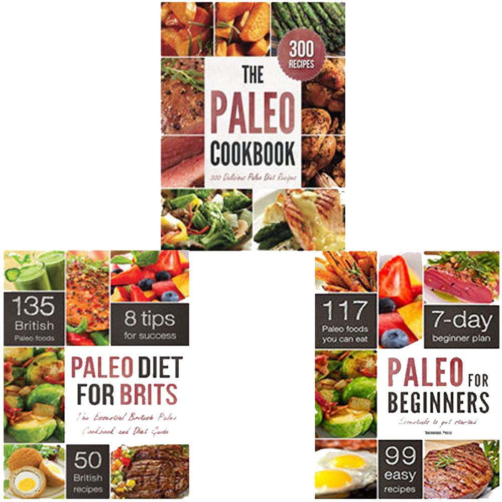 Paleo Diet 3 Books Set Collection Healthy Eating Delicious Recipes NEW Paperback