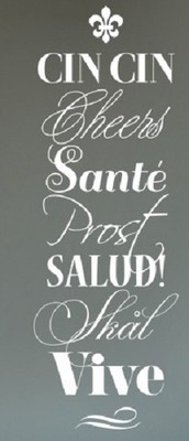 WANDTATTOO ''CIN CIN'' 34cm x 100 cm NOUGAT NEU