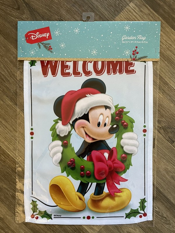 Disney Mickey Mouse Christmas Welcome Garden Flag