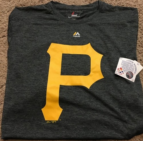 Majestic MLB Pittsburgh Pirates Gray COOL BASE Dry Fit Shirt Men M RT$30 NWT U3