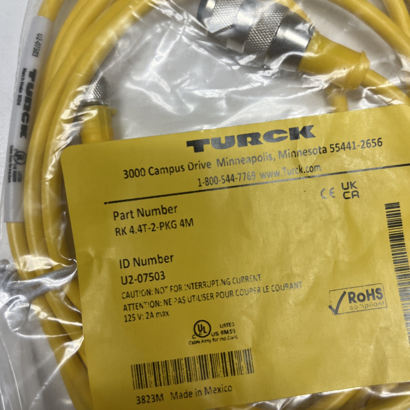 TURCK RK 4.4T-2-PKG 4M CABLE | eBay