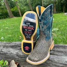 Tin Haul Men's "Lightning Strikes" Wide Square Toe Work Boot 14-020-0077-0502 TA